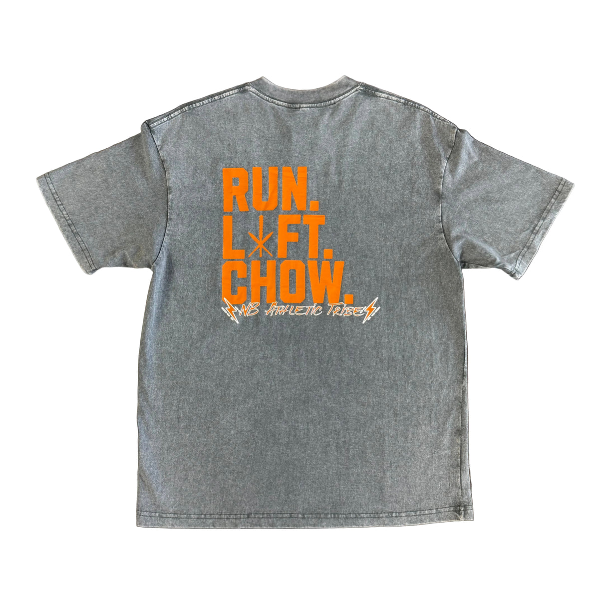 Run. Lift. Chow. Vintage Tee (Grey/Orange)