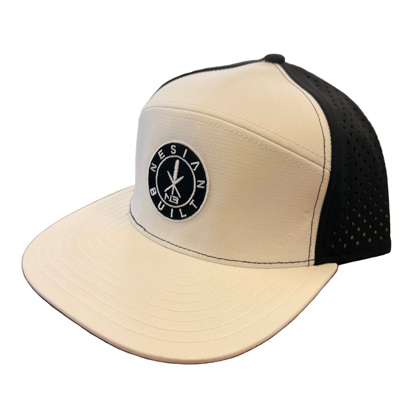 NB EVO2 Flat Bill 6-Panel Snapback (White/Black)