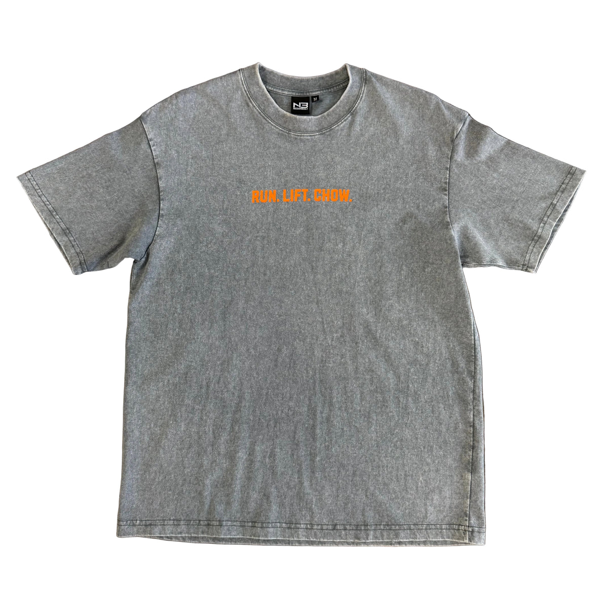 Run. Lift. Chow. Vintage Tee (Grey/Orange)