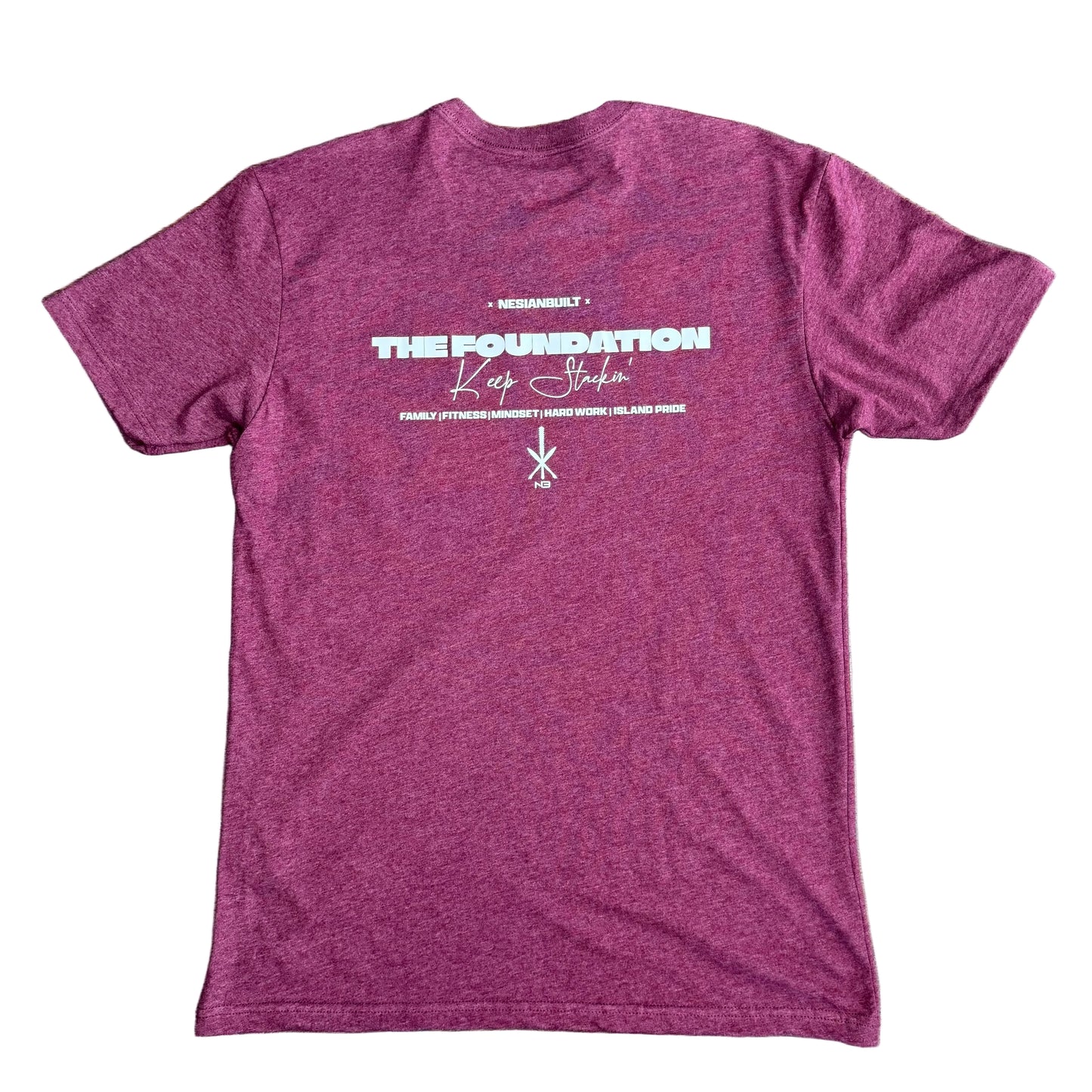 Stack The Foundation Tee (Heather Maroon)