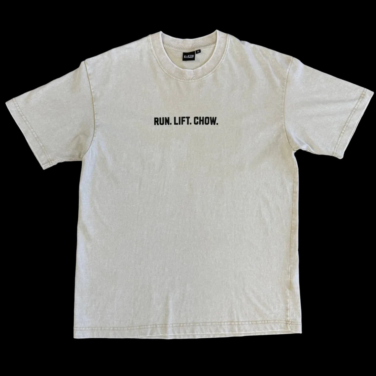 Run. Lift. Chow. Vintage Tee (Off-White)