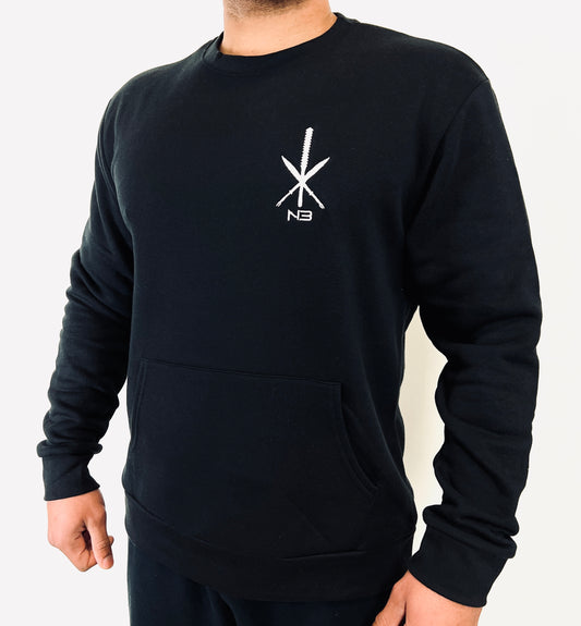 War Clubs Pocket Crewneck Sweatshirt (Black)